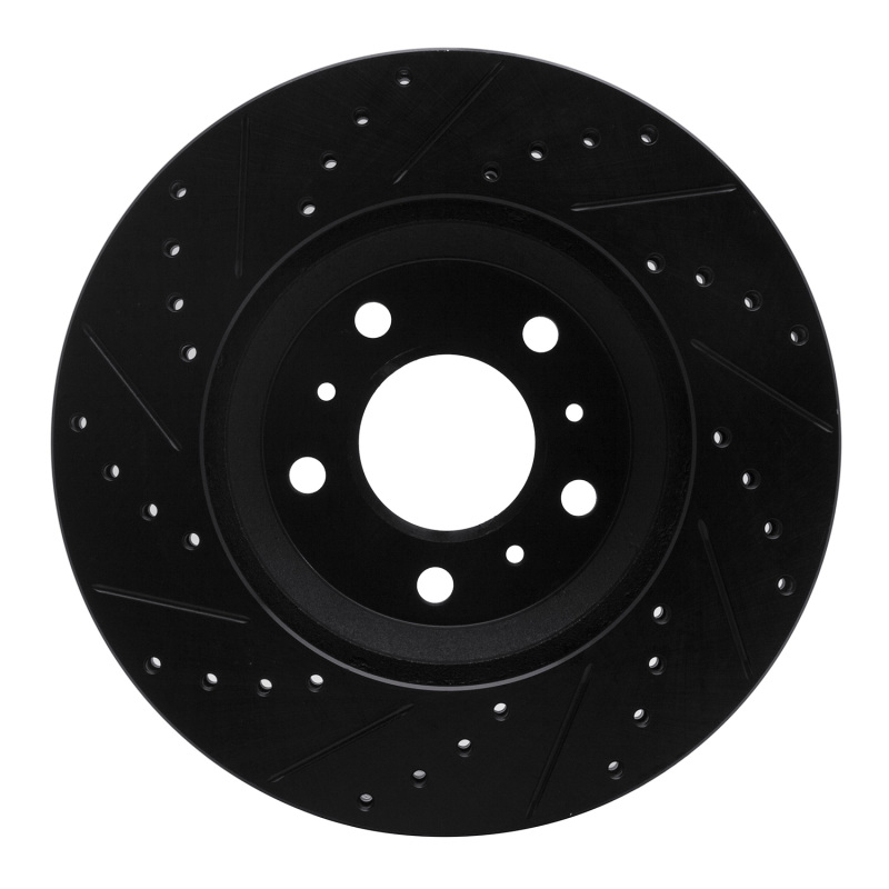 Buick Lucerne Brake Rotor (1) - Front Right - R1 Concepts - Drilled & Slotted - Black - `06-`16